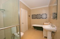 The main bathroom is brand new and stunningly spacious, offering a claw foot bath, separate shower and a washing machine.